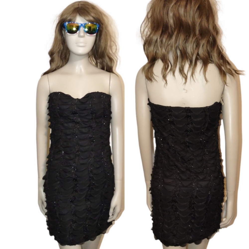 4/$20 • TRAC • Black Strapless Cocktail Party Dress